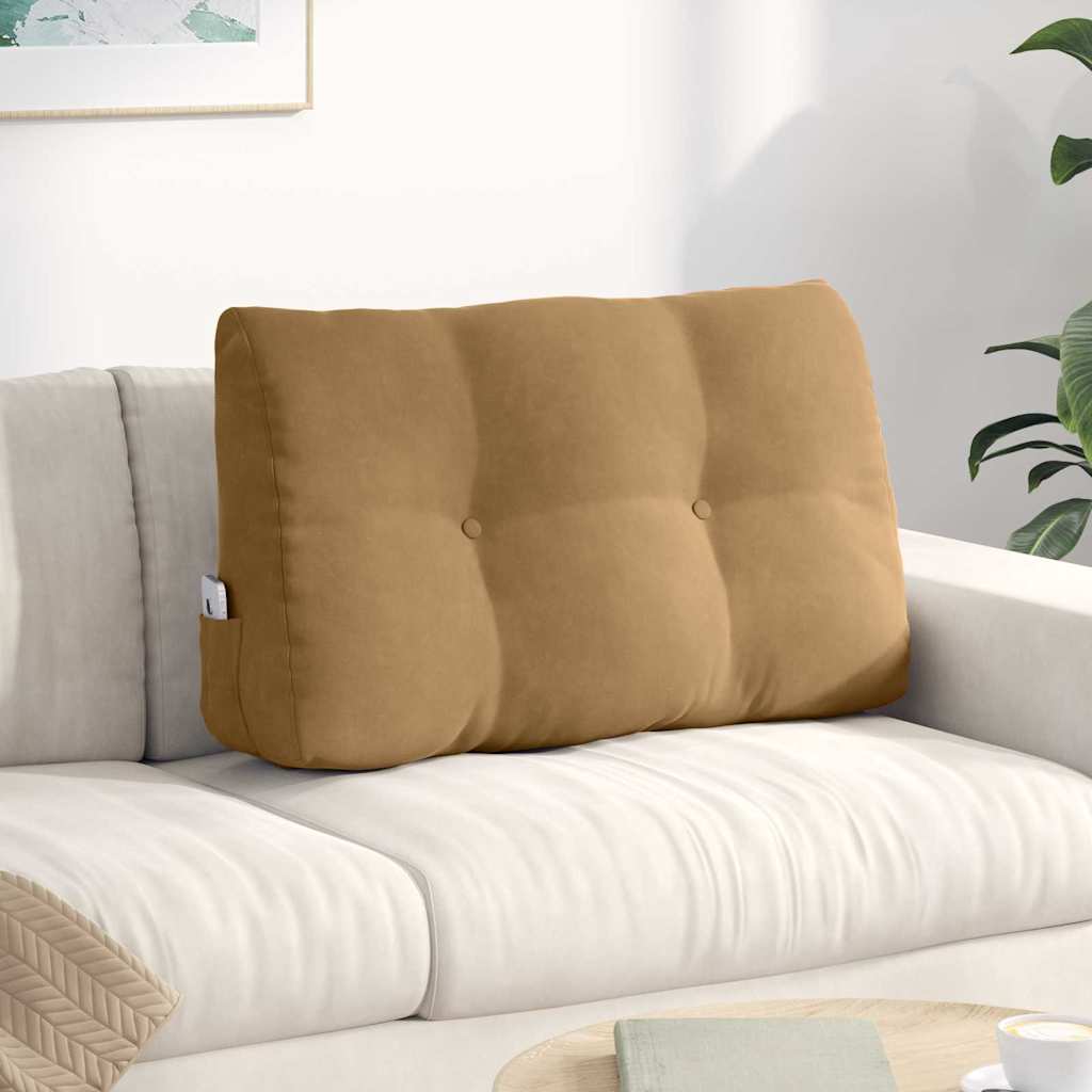 Cuscino per Schiena Marrone 80 x 24 x 50 cm Velluto