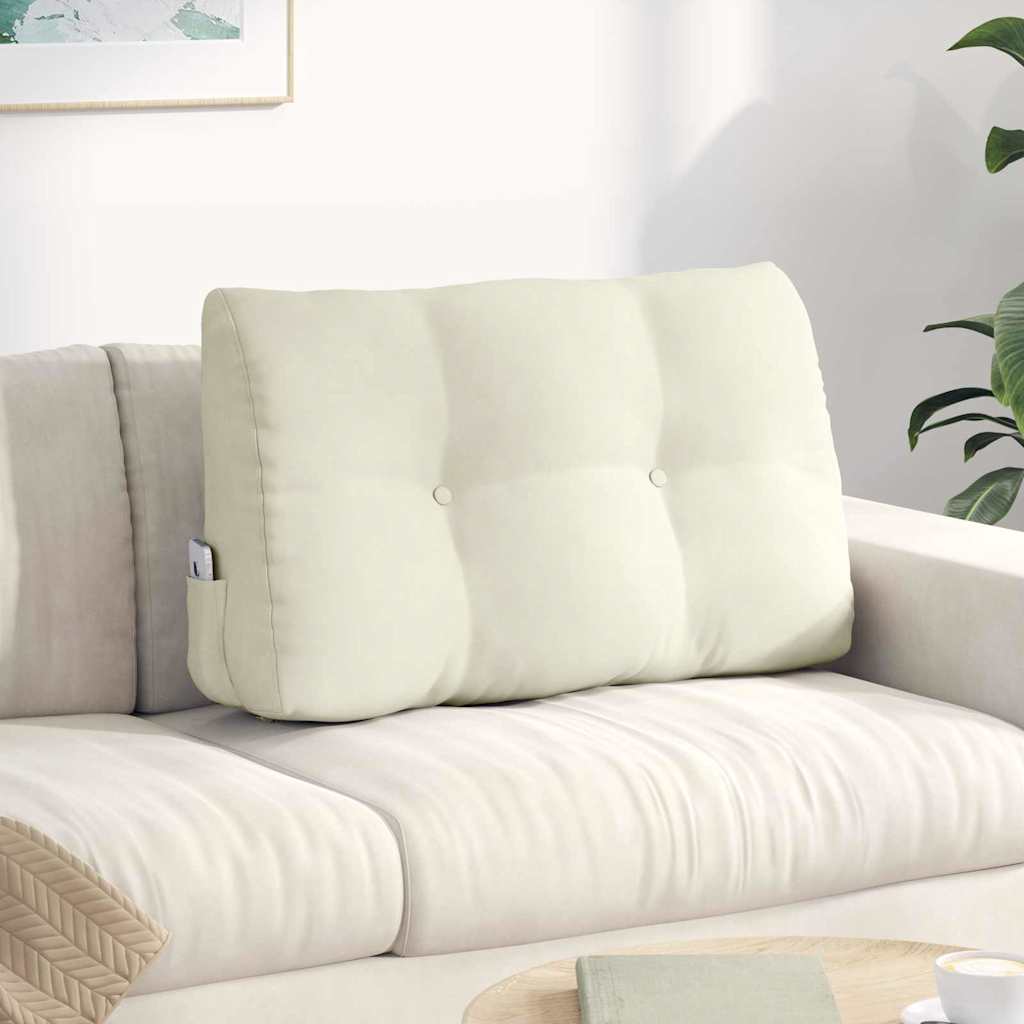 Cuscino per Schiena Crema 80 x 24 x 50 cm Velluto