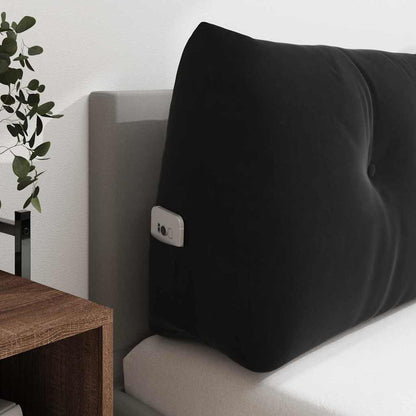 Cuscino per Schiena Nero 120 x 24 x 50 cm Velluto