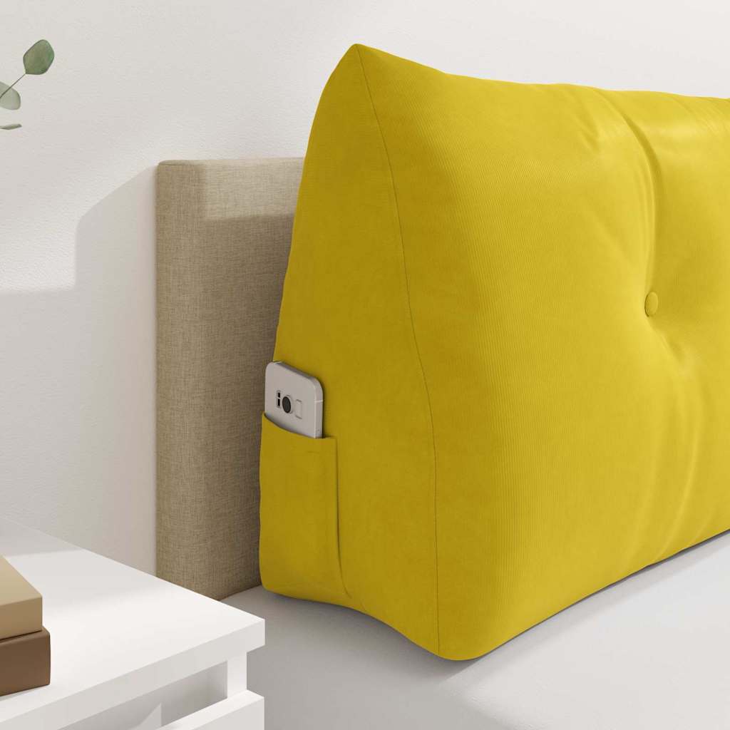 Cuscino per Schiena Giallo 120 x 24 x 50 cm Velluto