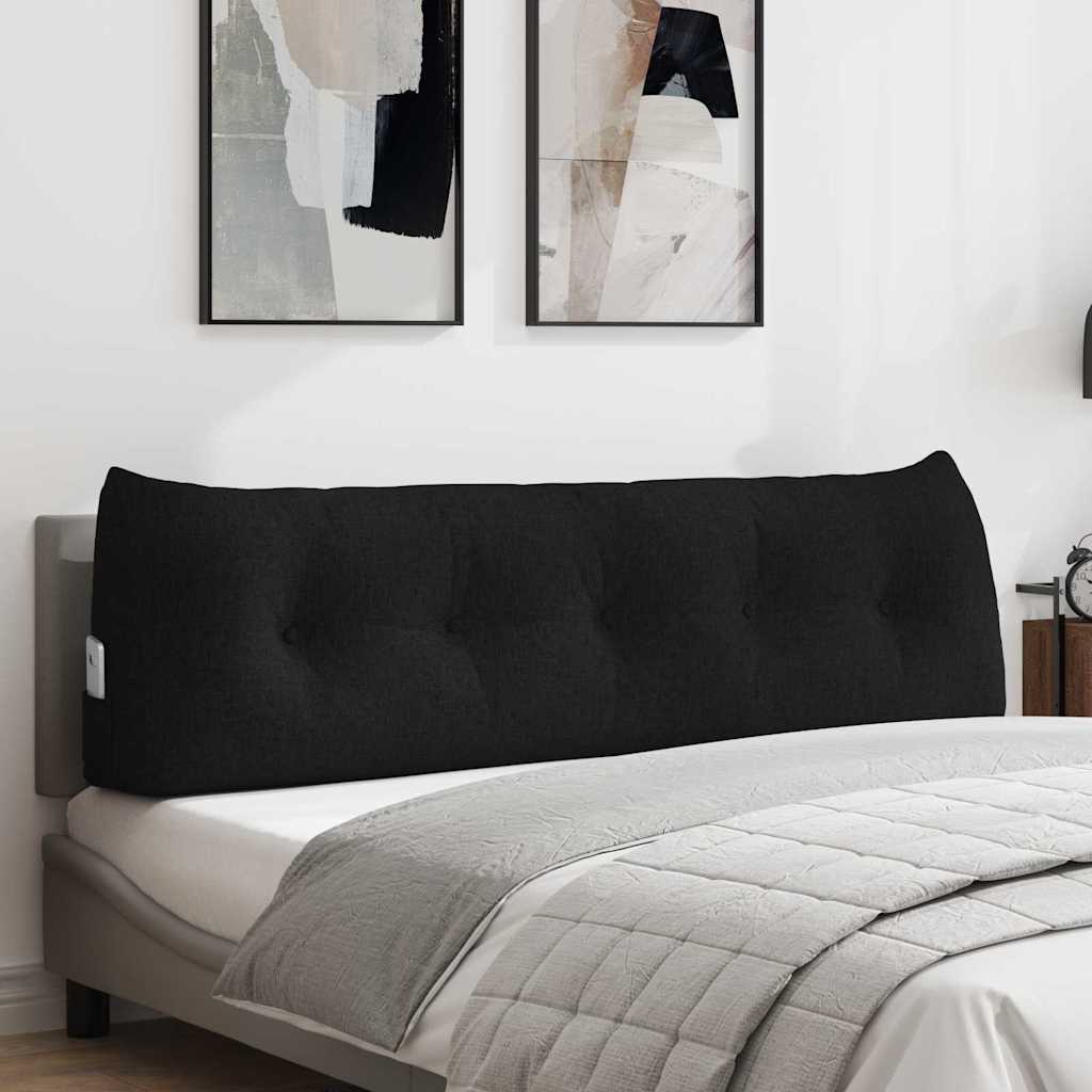 Cuscino per Schiena Nero 160 x 24 x 50 cm Tessuto