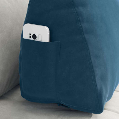 Cuscino per Schiena Blu 60 x 20 x 50 cm Tessuto in Cords