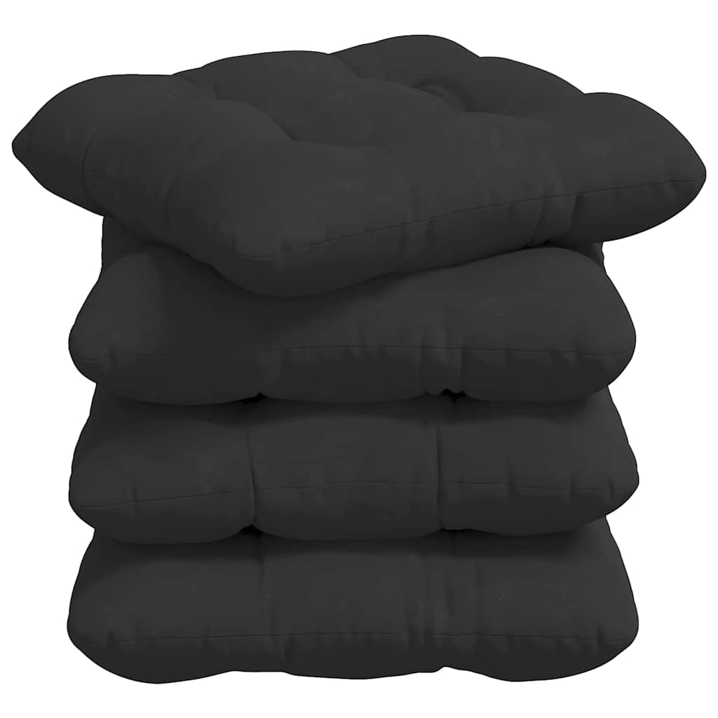 Cuscini per Seduta 4 pcs Nero 40 x 40 cm Tessuto in Microfibra