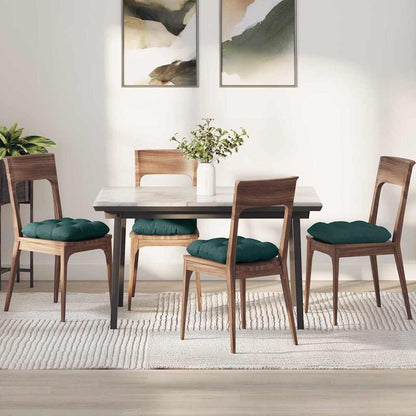 Cuscini per Seduta 4 pcs Verde Scuro 45 x 45 x 12 cm Tessuto