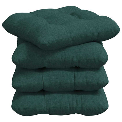 Cuscini per Seduta 4 pcs Verde Scuro 45 x 45 x 12 cm Tessuto