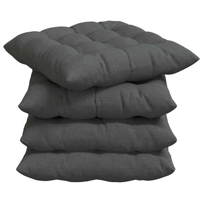 Cuscini per Seduta 4 pcs Grigio scuro 40 x 40 x 6 cm Tessuto