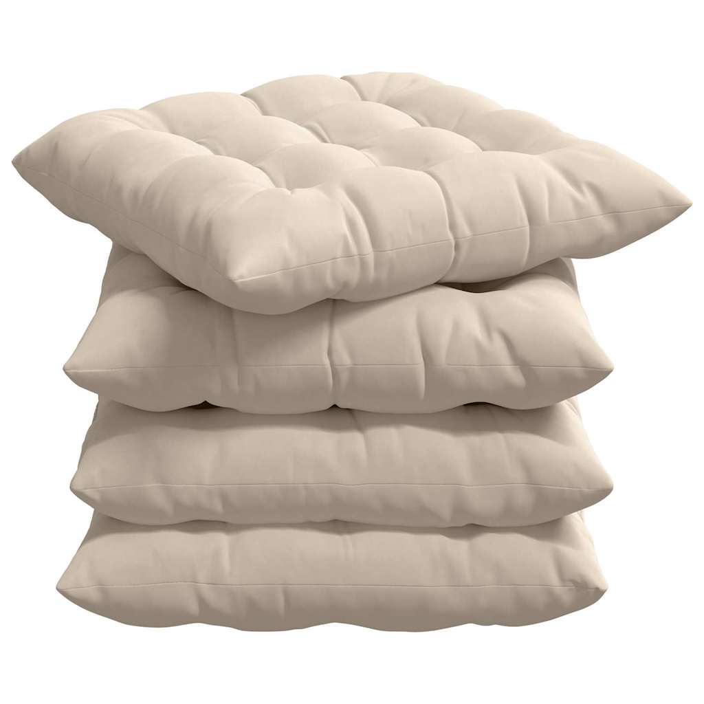 Cuscini per Seduta 4 pcs Beige 40 x 40 x 6 cm Microfibra