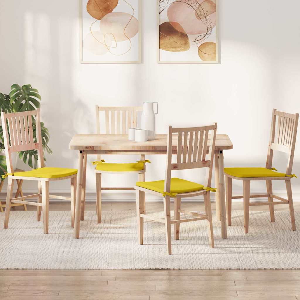 Cuscini per Seduta 4 pcs Giallo Chiaro 40 x 40 x 3 cm Tessuto