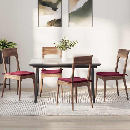 Cuscini per Seduta 4 pcs Rosso Vino 40 x 40 x 3 cm Velluto