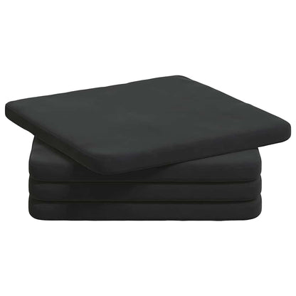 Cuscini per Seduta 4 pcs Nero 40 x 40 x 3 cm Velluto
