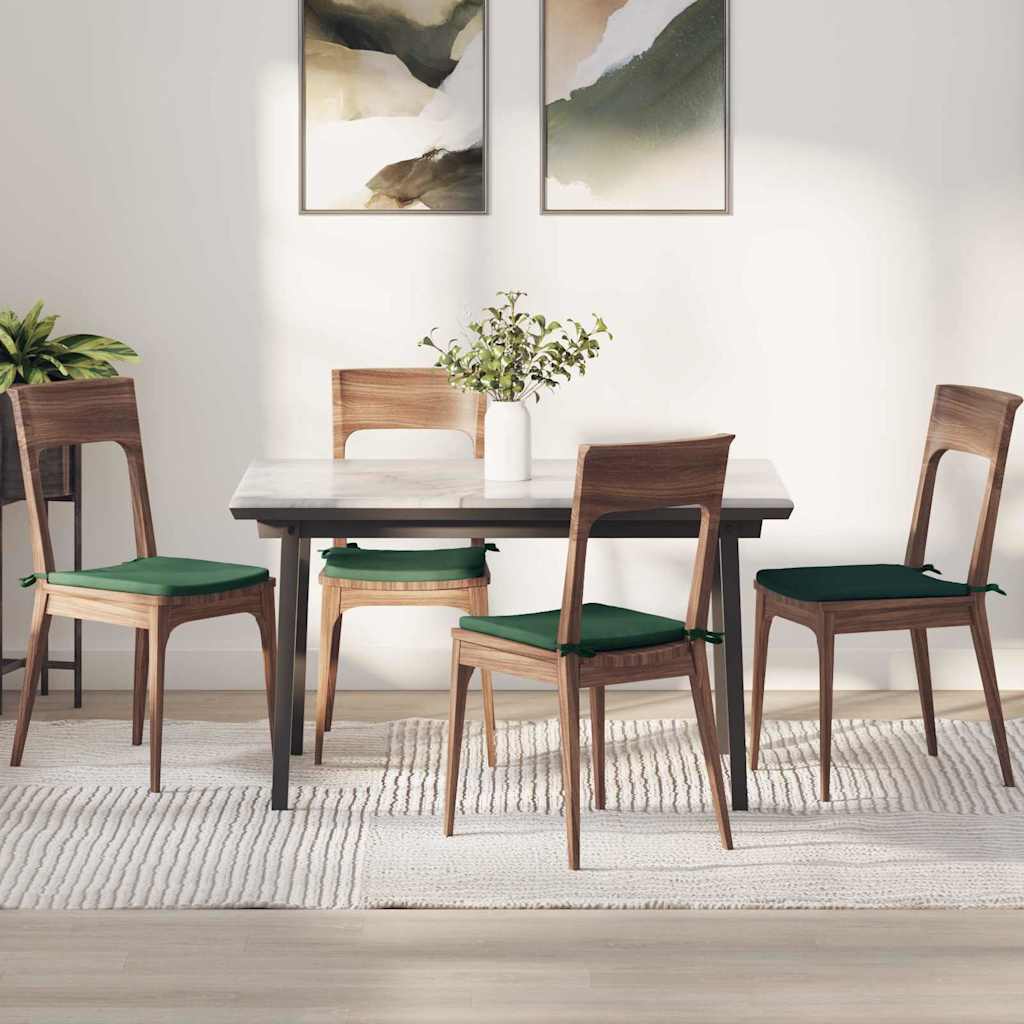 Cuscini per Seduta 4 pcs Verde Scuro 40 x 40 x 3 cm