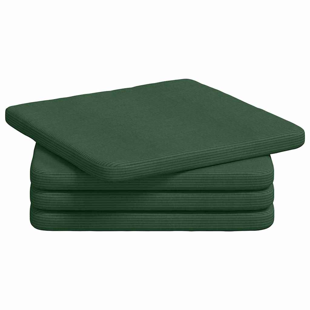 Cuscini per Seduta 4 pcs Verde Scuro 40 x 40 x 3 cm