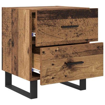 Armadio da Notte 2 pcs Legno Antico e Nero 40 x 35 x 47,5 cm