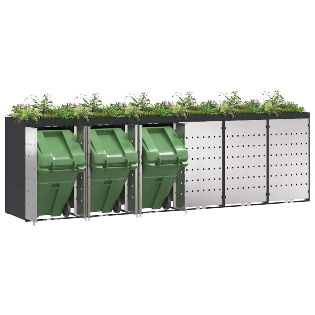 Contenitore per Rifiuti per 3 Bidoni 340 x 77.5 x 115.5 cm
