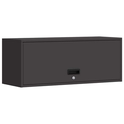 Armadio a muro per garage Nero 90 x 33 x 35 cm