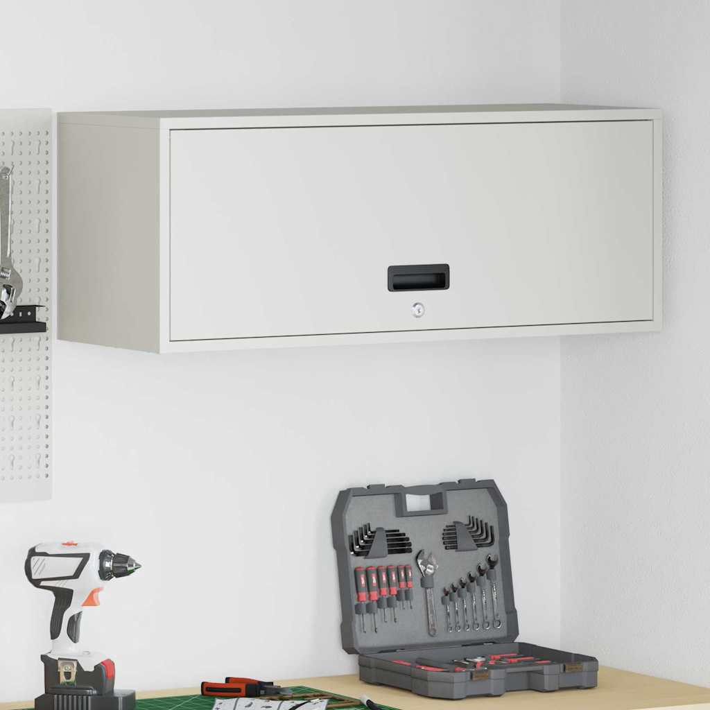 Armadio a muro per garage Bianco 90 x 33 x 35 cm