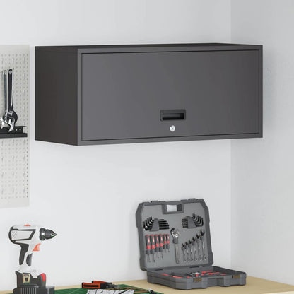 Armadio a muro per garage Nero 80 x 33 x 35 cm