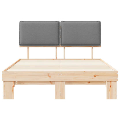 Letto con Testiera Rivestita Grigio chiaro 150 x 200 cm