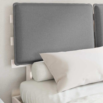 Letto con Testiera Rivestita Grigio chiaro 150 x 200 cm