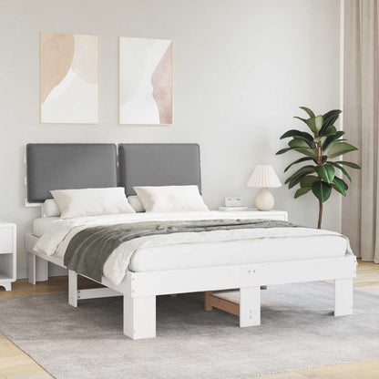 Letto con Testiera Rivestita Grigio chiaro 150 x 200 cm