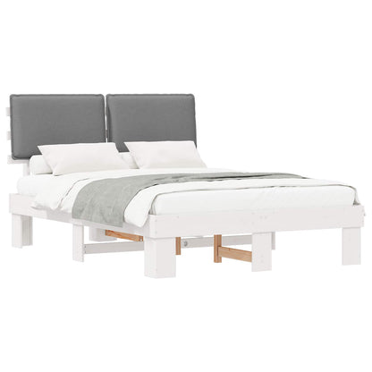 Letto con Testiera Rivestita Grigio chiaro 150 x 200 cm