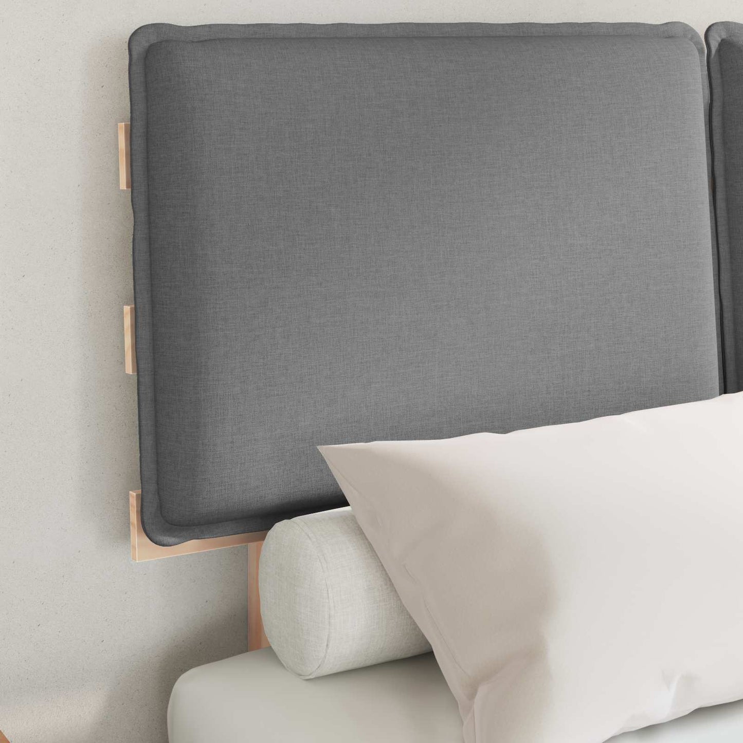 Letto con Testiera Rivestita Grigio chiaro 120 x 200 cm