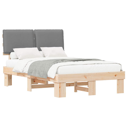 Letto con Testiera Rivestita Grigio chiaro 120 x 200 cm
