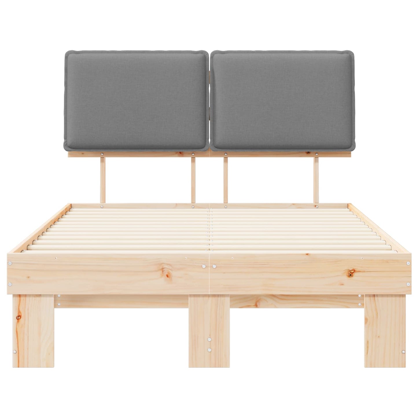 Letto con Testiera Rivestita Grigio chiaro 120 x 200 cm