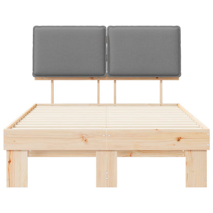 Letto con Testiera Rivestita Grigio chiaro 120 x 200 cm