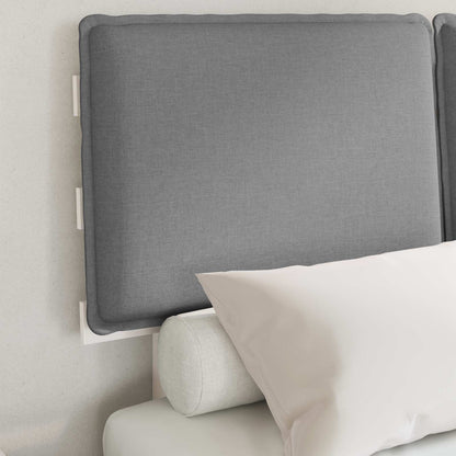 Letto con Testiera Rivestita Grigio chiaro 120 x 200 cm