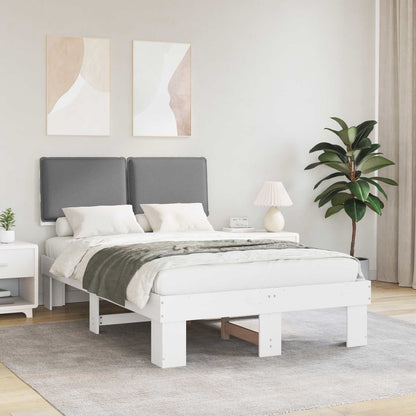 Letto con Testiera Rivestita Grigio chiaro 120 x 200 cm