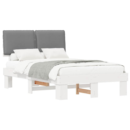 Letto con Testiera Rivestita Grigio chiaro 120 x 200 cm