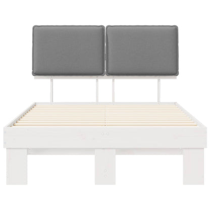 Letto con Testiera Rivestita Grigio chiaro 120 x 200 cm