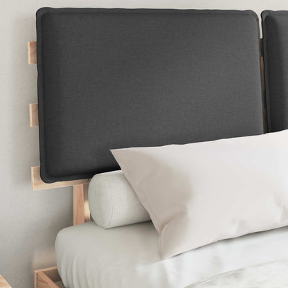 Letto con Testiera Rivestita Grigio scuro 140 x 190 cm