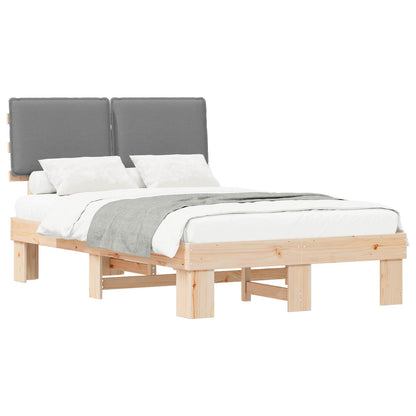 Letto con Testiera Rivestita Grigio chiaro 120 x 190 cm