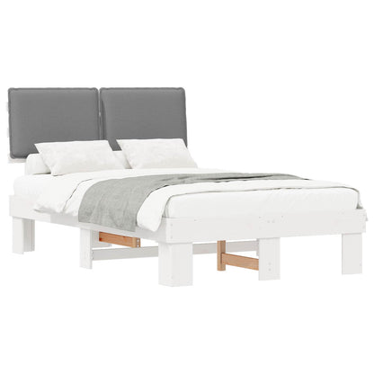 Letto con Testiera Rivestita Grigio chiaro 120 x 190 cm