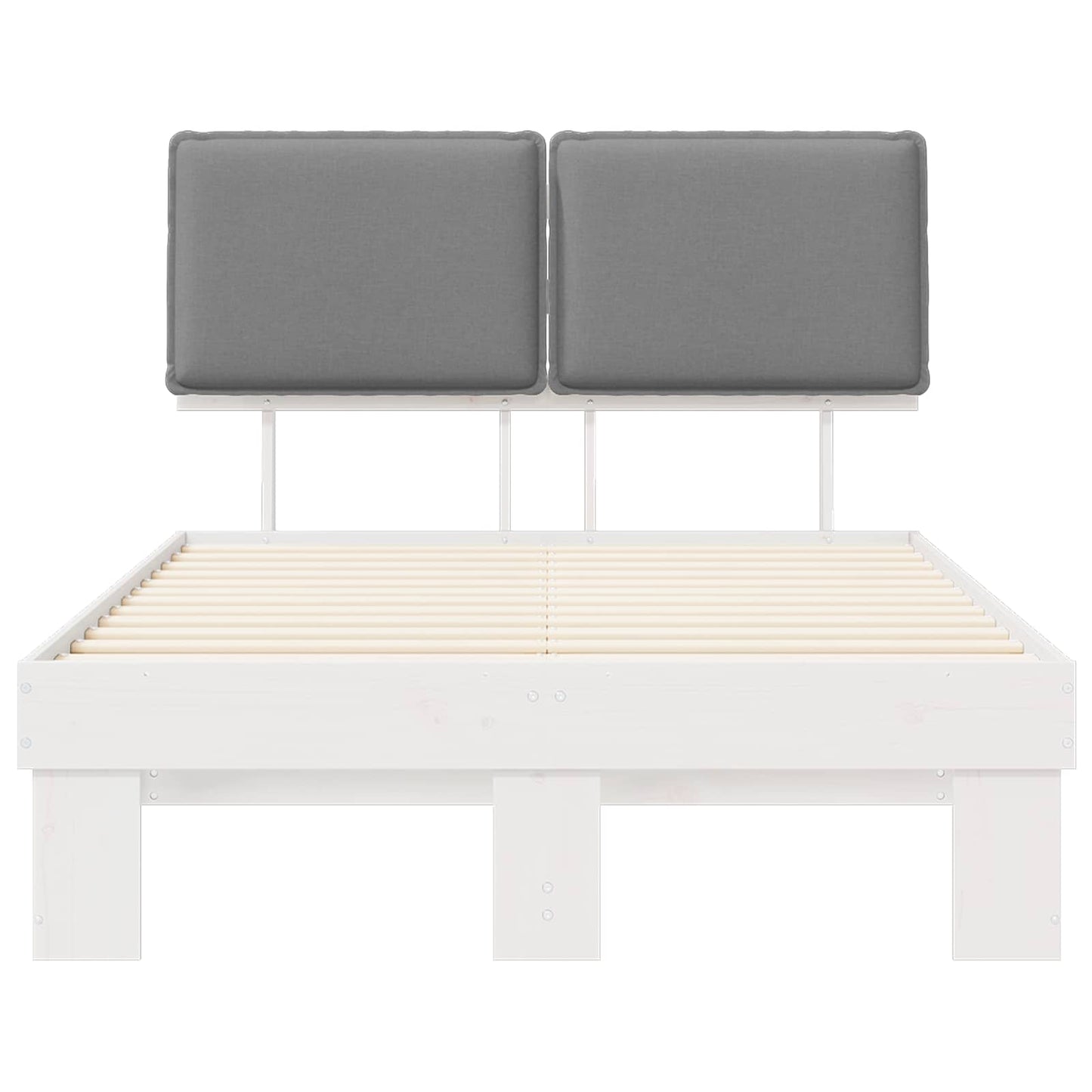 Letto con Testiera Rivestita Grigio chiaro 120 x 190 cm