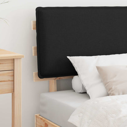 Letto con Testiera Rivestita Nero 100 x 200 cm Pino massello