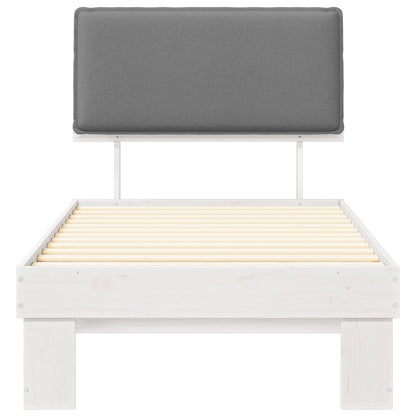 Letto con Testiera Rivestita Grigio chiaro 90 x 200 cm