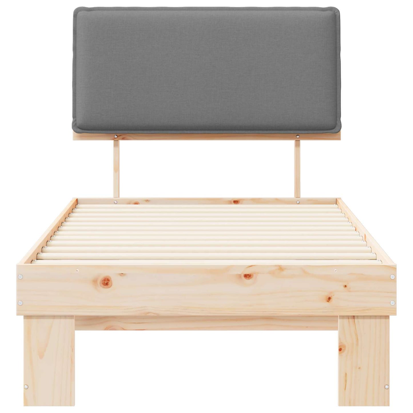 Letto con Testiera Rivestita Grigio chiaro 80 x 200 cm