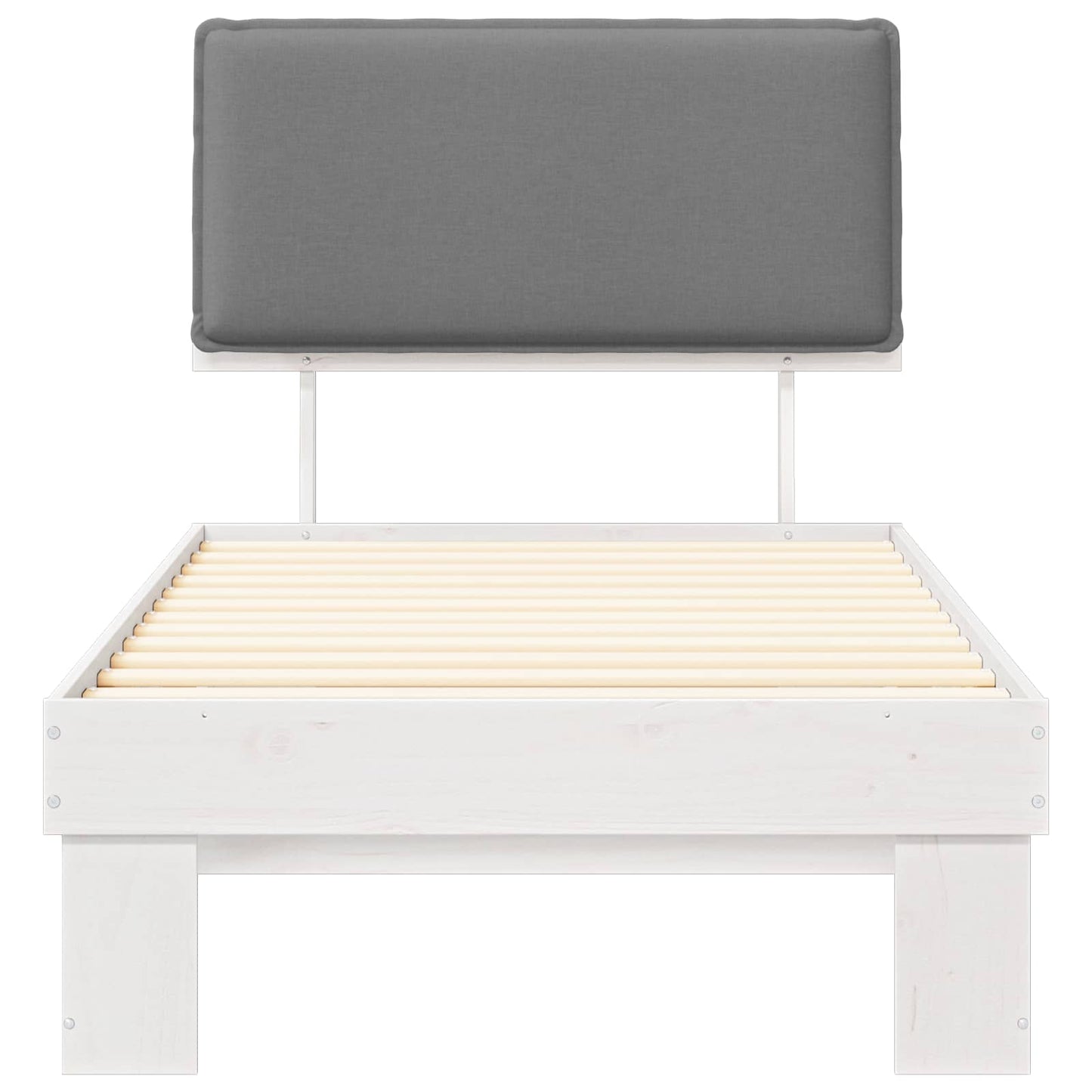 Letto con Testiera Rivestita Grigio chiaro 80 x 200 cm