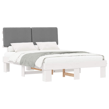 Letto con Testiera Rivestita Grigio chiaro 160 x 200 cm