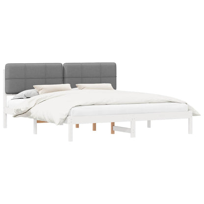 Letto con Testiera Rivestita Nero 120 x 200 cm Pino massello