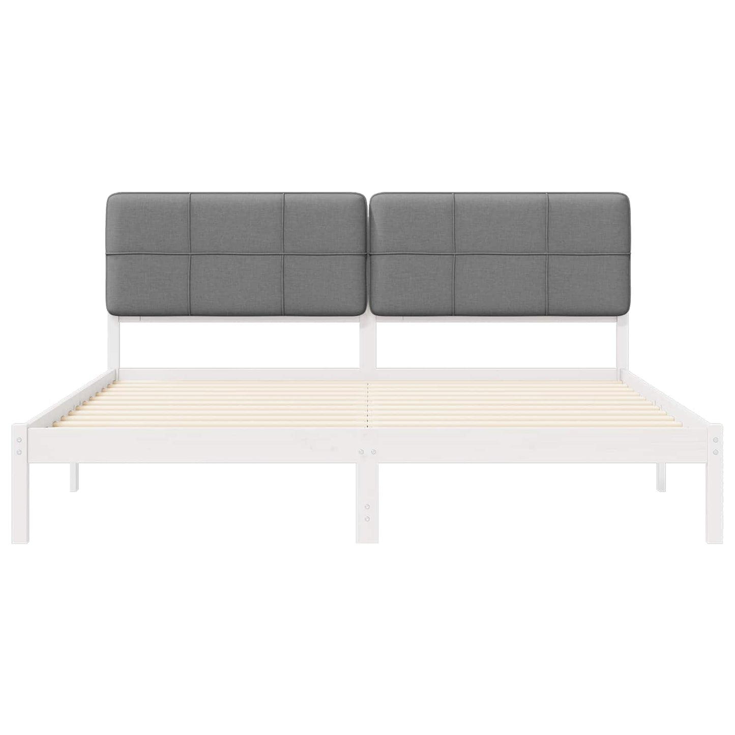 Letto con Testiera Rivestita Grigio chiaro 120 x 200 cm