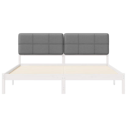 Letto con Testiera Rivestita Grigio chiaro 120 x 200 cm