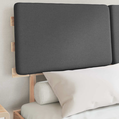 Letto con Testiera Rivestita Grigio scuro 135 x 190 cm