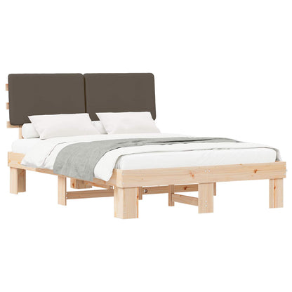 Letto con Testiera Rivestita Talpa 135 x 190 cm Pino massello