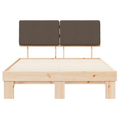 Letto con Testiera Rivestita Talpa 135 x 190 cm Pino massello