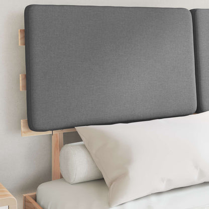 Letto con Testiera Rivestita Grigio chiaro 120 x 190 cm