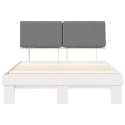 Letto con Testiera Rivestita Grigio chiaro 120 x 190 cm
